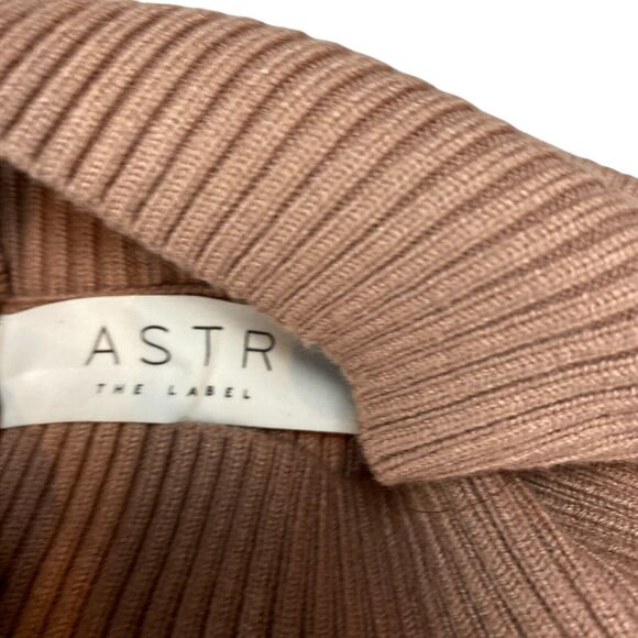 ASTR The Label Bodysuit Womens Large Pink Long Sleeve Cutout Mock Neck Ribbed - Picture 7 of 13